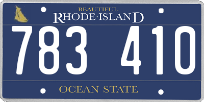 RI license plate 783410