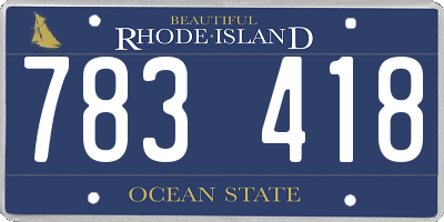 RI license plate 783418