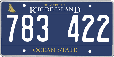 RI license plate 783422