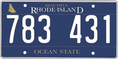 RI license plate 783431