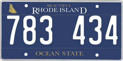 RI license plate 783434