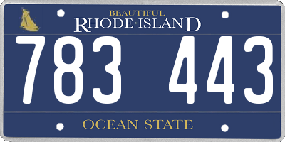 RI license plate 783443