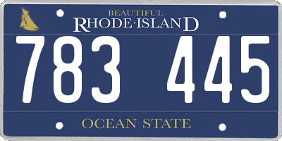 RI license plate 783445