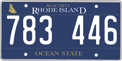 RI license plate 783446