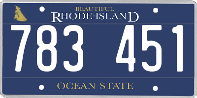 RI license plate 783451