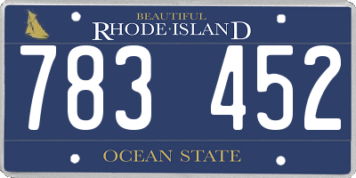 RI license plate 783452