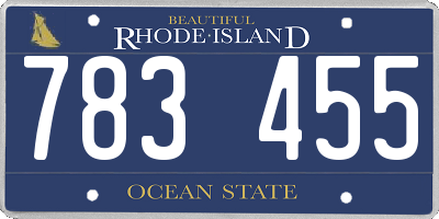 RI license plate 783455