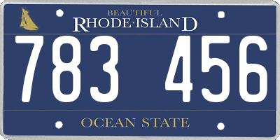 RI license plate 783456