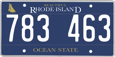 RI license plate 783463