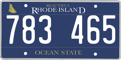RI license plate 783465