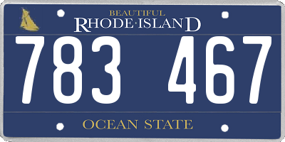 RI license plate 783467