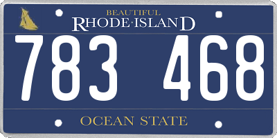 RI license plate 783468