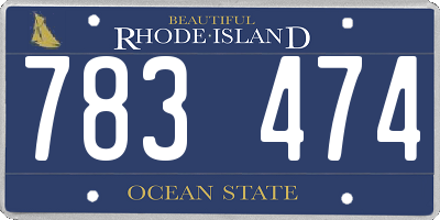 RI license plate 783474
