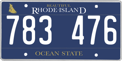 RI license plate 783476