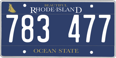 RI license plate 783477