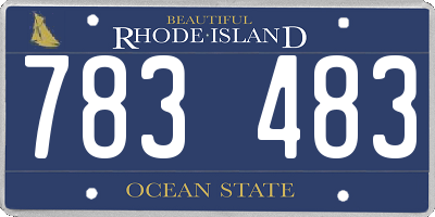 RI license plate 783483