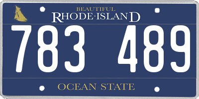 RI license plate 783489