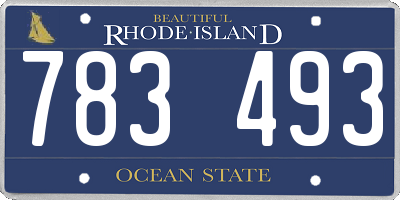 RI license plate 783493