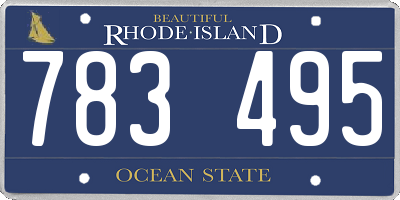 RI license plate 783495