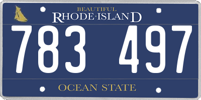 RI license plate 783497