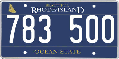 RI license plate 783500