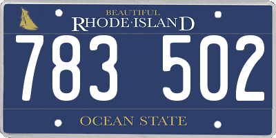 RI license plate 783502