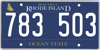 RI license plate 783503