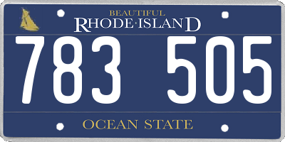 RI license plate 783505