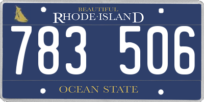 RI license plate 783506