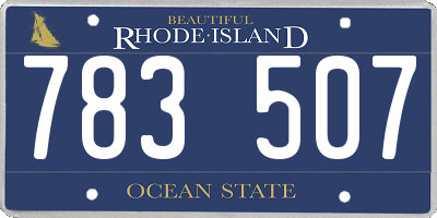RI license plate 783507