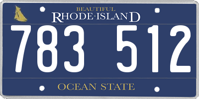 RI license plate 783512