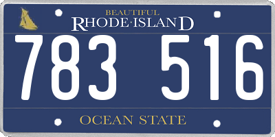 RI license plate 783516