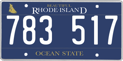 RI license plate 783517