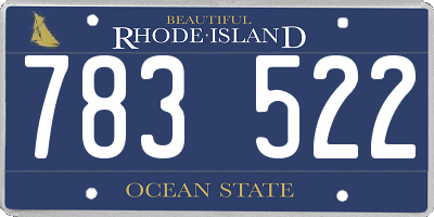 RI license plate 783522