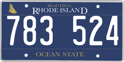 RI license plate 783524