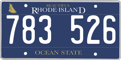 RI license plate 783526