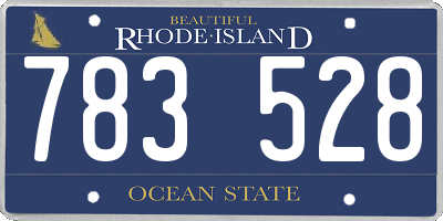 RI license plate 783528