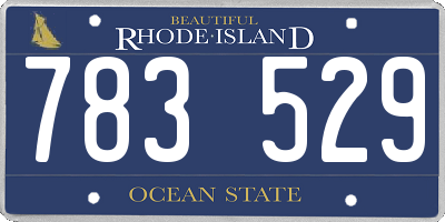 RI license plate 783529