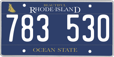 RI license plate 783530