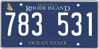 RI license plate 783531