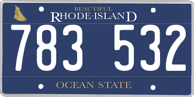 RI license plate 783532