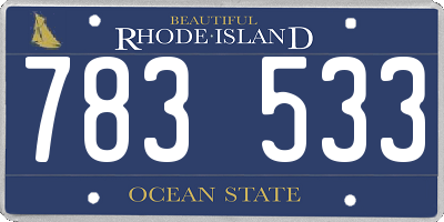 RI license plate 783533