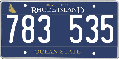 RI license plate 783535