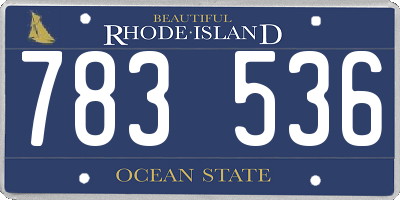 RI license plate 783536
