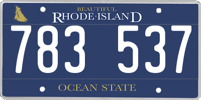 RI license plate 783537