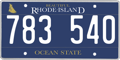 RI license plate 783540