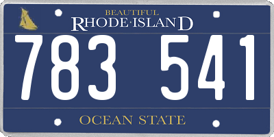 RI license plate 783541