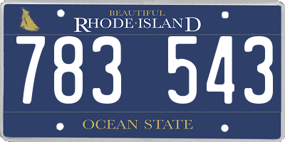 RI license plate 783543