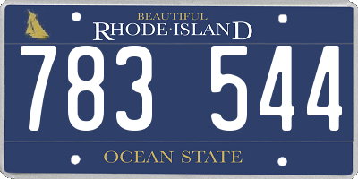 RI license plate 783544