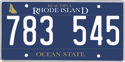 RI license plate 783545